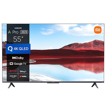 Xiaomi TV A Pro 2025 55 inch 4K UHD Quantum Dot Smart TV with Google TV - DTS, HDR10, Dolby Audio, 60Hz Refresh Rate, L55MA-SME, Black