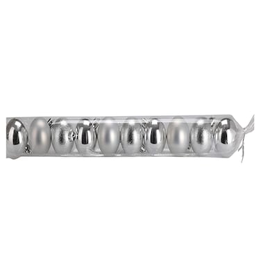 XMAS BALL SET 10X50MM SLV 210371366