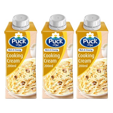 Puck Rich And Creamy Cooking Cream 200ml x Pack of 3 @Special Price