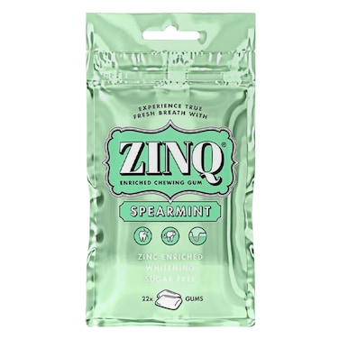 Zinq Sugar Free Spearmint Enriched Chewing Gum 22g