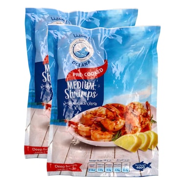 Oceana Frozen Pre Cooked Medium Shrimps 400g x Pack of 2