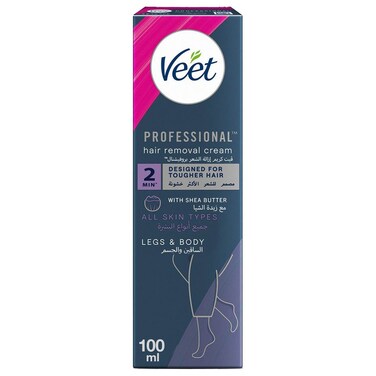 Veet Professional Hair Removal Cream for All Skin Types Legs &amp; Body,100g