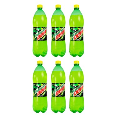 Mountain Dew Carbonated Soft Drink 1.25L x Pack of 6