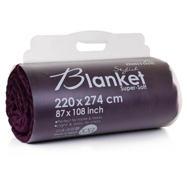 BLANKET(K)220X274 PURPLE 07424