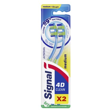 Signal 4D Clean Medium Toothbrush 2 Pieces