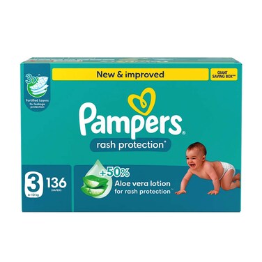 Pampers Rash Protection S3 6-10Kg 136 Diapers
