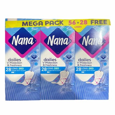 Nana Ladies Pads Pantyliner Long 28 Pads 2+1 Free