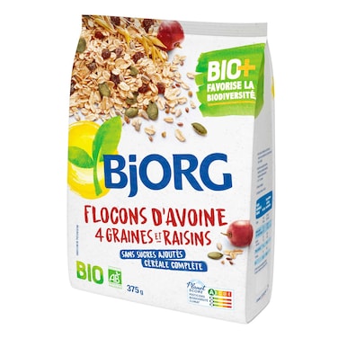 Bjorg Flocons Avoine Raisin 375Gm