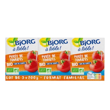 Bjorg Puree Tomate 200GRX3