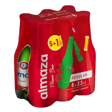 Almaza Regular Beer 33CL Pack of 5 + 1 Free