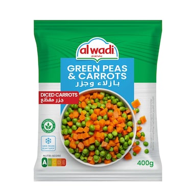 Al Wadi Al Akhdar Frozen Green Peas And Diced Carrots 400g