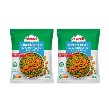 Al Wadi Frozen Peas&amp;Carrots 400GRX2