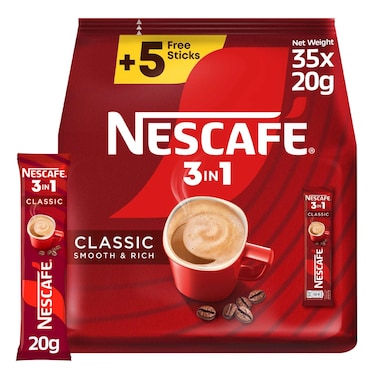 Nescafe 3In1 Coffee Mix 20GR 30+5 Free