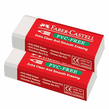 Faber Castle Erasers Pvc Free White 2 Pieces