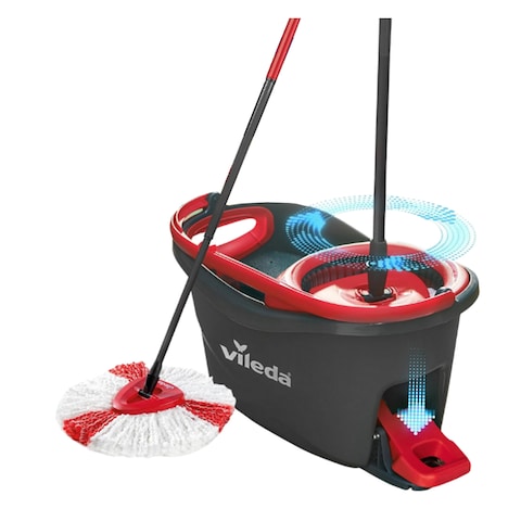 Vileda Turbo Rotating Mop Bucket Set with Foot Pedal 