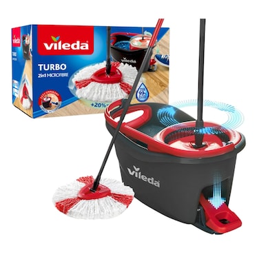Vileda Turbo Rotating Mop Bucket Set with Foot Pedal 