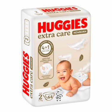 Huggies New Born Ultra Comfort Diapers Jumbo Pack Size 2 4-6kg 64 Count