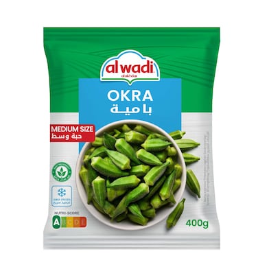 Al Wadi Al Akhdar Frozen Okra Medium Size 400GR
