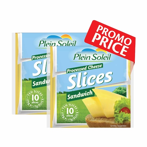 Plein Soleil Sandwich Processed Cheese Slices 170g x Pack of 2
