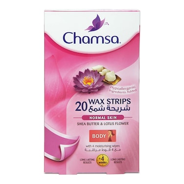 Chamsa Shea Butter And Lotus Flower Wax Strips 20 Count