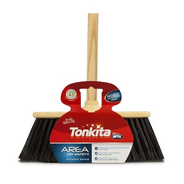 Tonkita Arix Outdoor Broom Wood Hand  Dust Pan Free