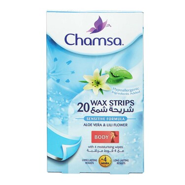Chamsa Hypo Allergic Skin Body Wax Strips 20 Count