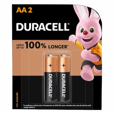 Duracell Alkaline Coppertop Battery AA 2 Batteries