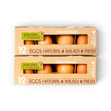 Panier Naturel Eggs 12 Pieces X2