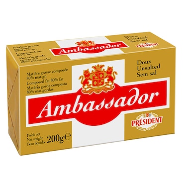 President Ambassador Unsalted Butter 200GR