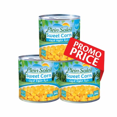 Plein Soleil Light Sweet Corn 340GR Pack of 3