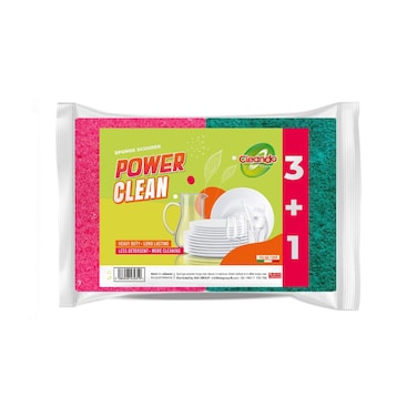 Cleando Clean Expert Scourer Sponge Jumbo Xl 3 Pieces + 1 Pieces
