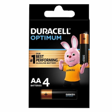 Duracel Optimum Alkaline Battery AA 4 Pieces