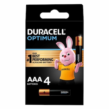 Duracel Optimum Alkaline Battery AAA 4 Pieces