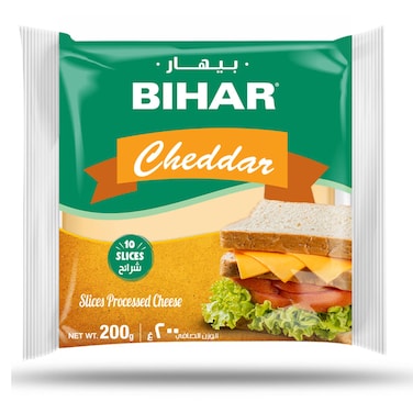 Bihar Cheddar Processed Slices Cheese 180g