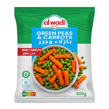 Al Wadi Al Akhdar Frozen Fine Peas And Baby Carrots 800GR