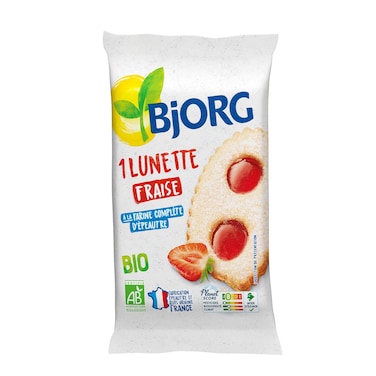 Bjorg Strawberry Lunettes Biscuit 50GR