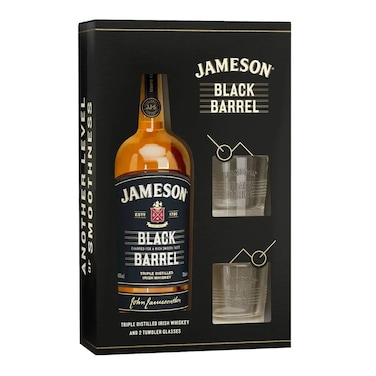 Jameson Black Irish Whisky 700ML With 2 Glasses