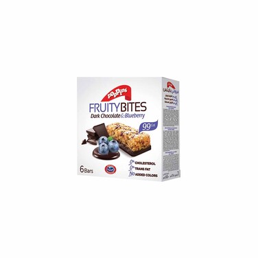 Poppins Fruity Bites Dark Chocolate and Blueberry Bars 6X25GR