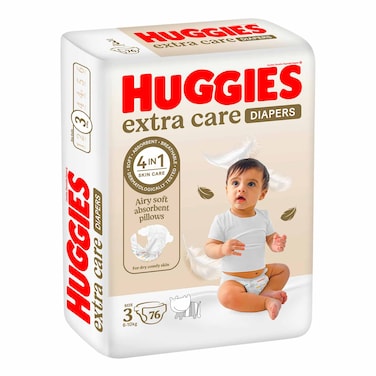 Huggies Extra Care Jumbo 3-4KG 76 Diapers