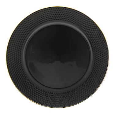Carrefour Plate Porcelain 26.5CM Embossed Black
