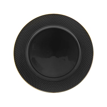 Carrefour Plate Porcelain 19CM Embossed Black