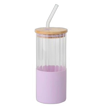 Round Glass Cup Purple 400ML