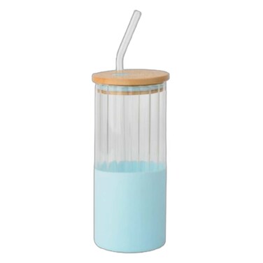 Round Glass Cup Blue 400ML