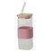 Square Glass Cup Pink 400ML