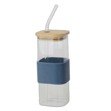 Square Glass Cup Blue 400ML