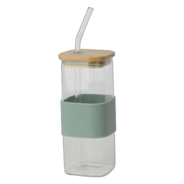 Square Glass Cup Green 400ML