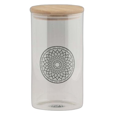 Glass Jar With Decal Pattern 1200ML
