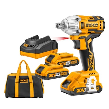 Ingco Cordles Impact Wrench 20V 2 Bats