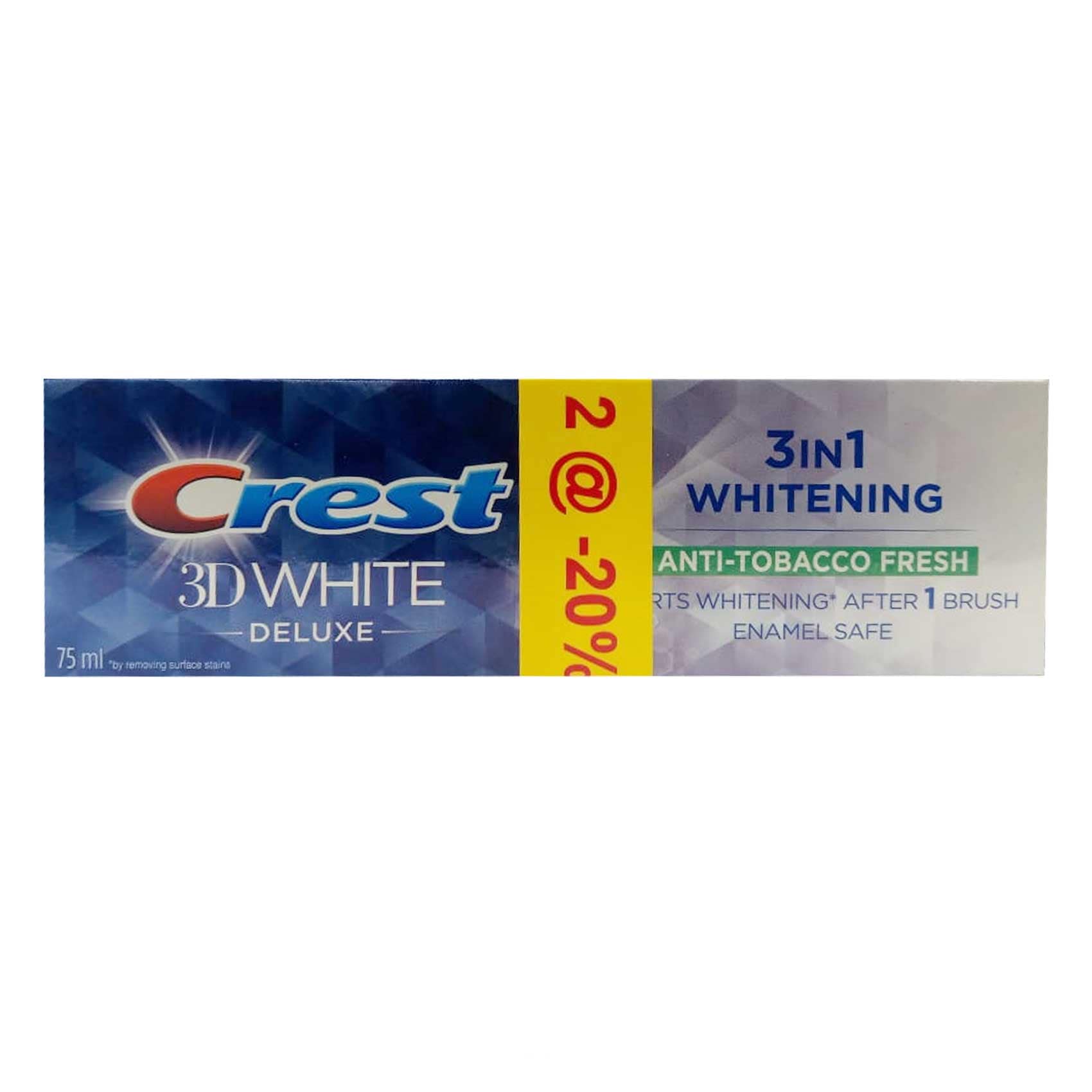 Buy Crest 3D White Anti-Tobacco Toothpaste 75MlX2 20% Off Online