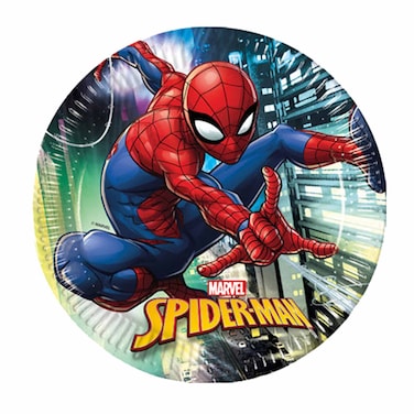 8 Paper Plates Spiderman Warior 23CM